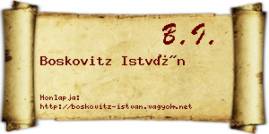Boskovitz István névjegykártya